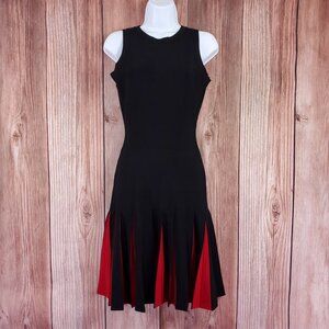 Milly Womens Small A-Line Dress Black Pleated Accents Sleeveless Harley Quinn